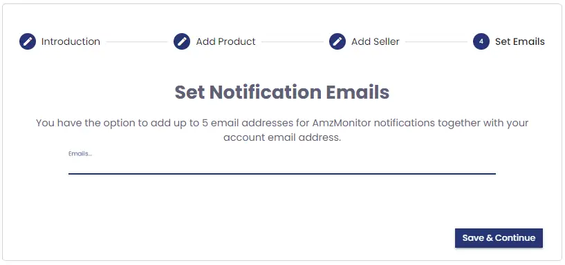 set email addresses for notification